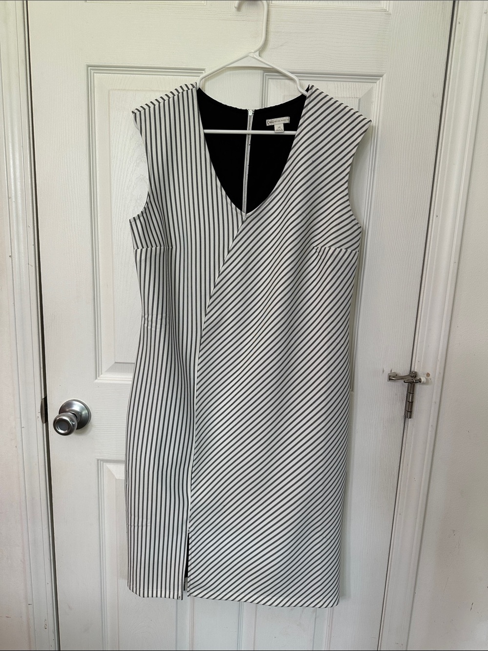 Cato Black and White Striped Midi Dress